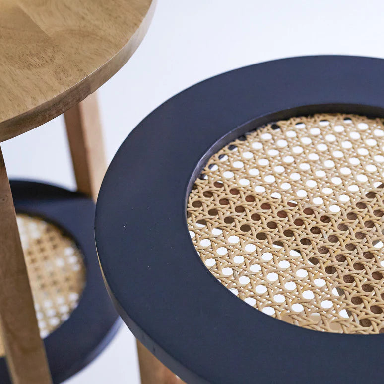  mango wood cane stools