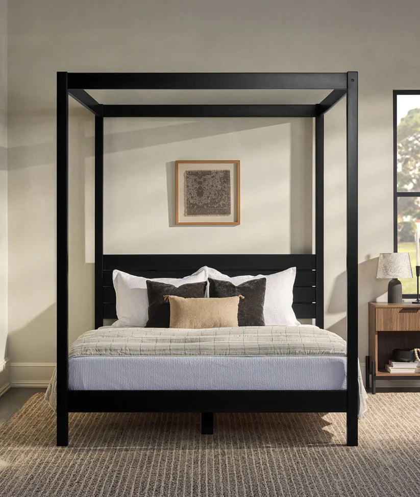 mango wood canopy bed