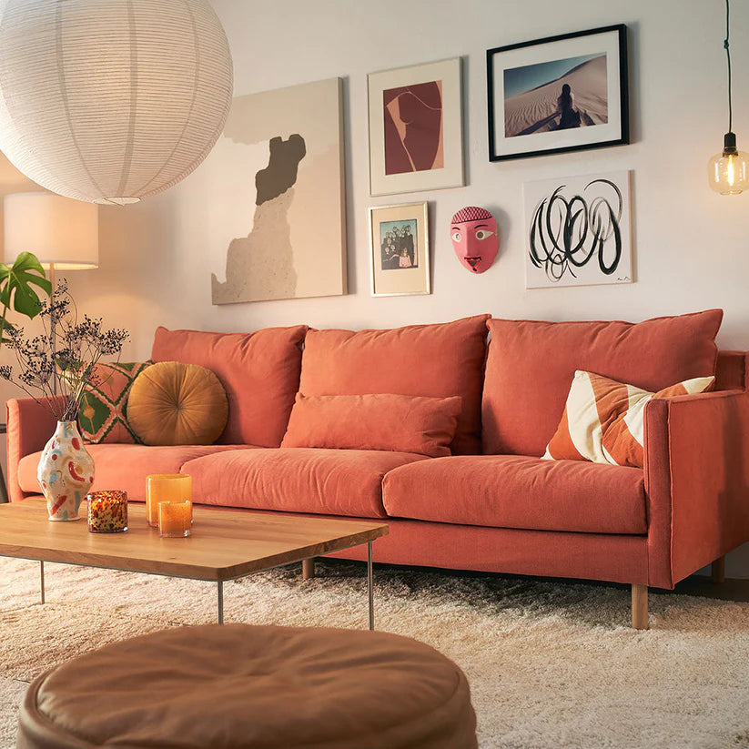  mango wood fabric sofa