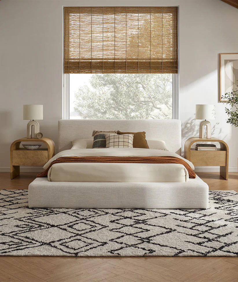  mango wood linen bed