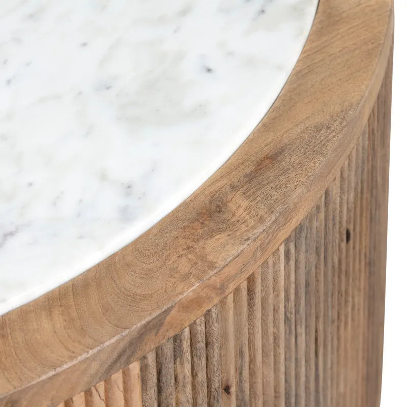 mango wood marble coffee table