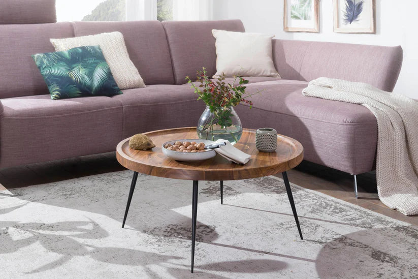  mango wood rounded center table