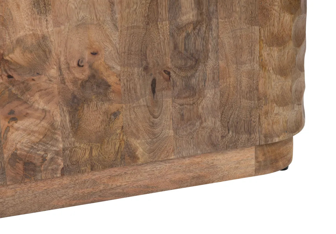 mango wood scalloped coffee table