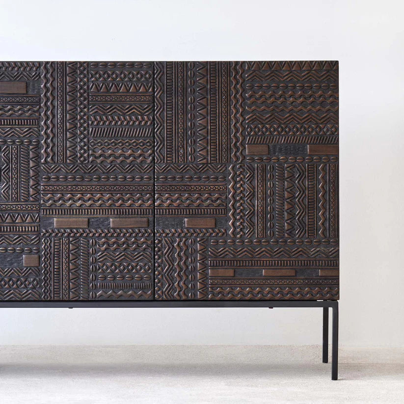 mango wood storage cabinet