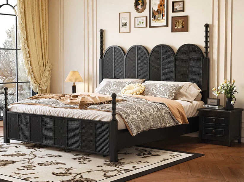 matt black finish bed
