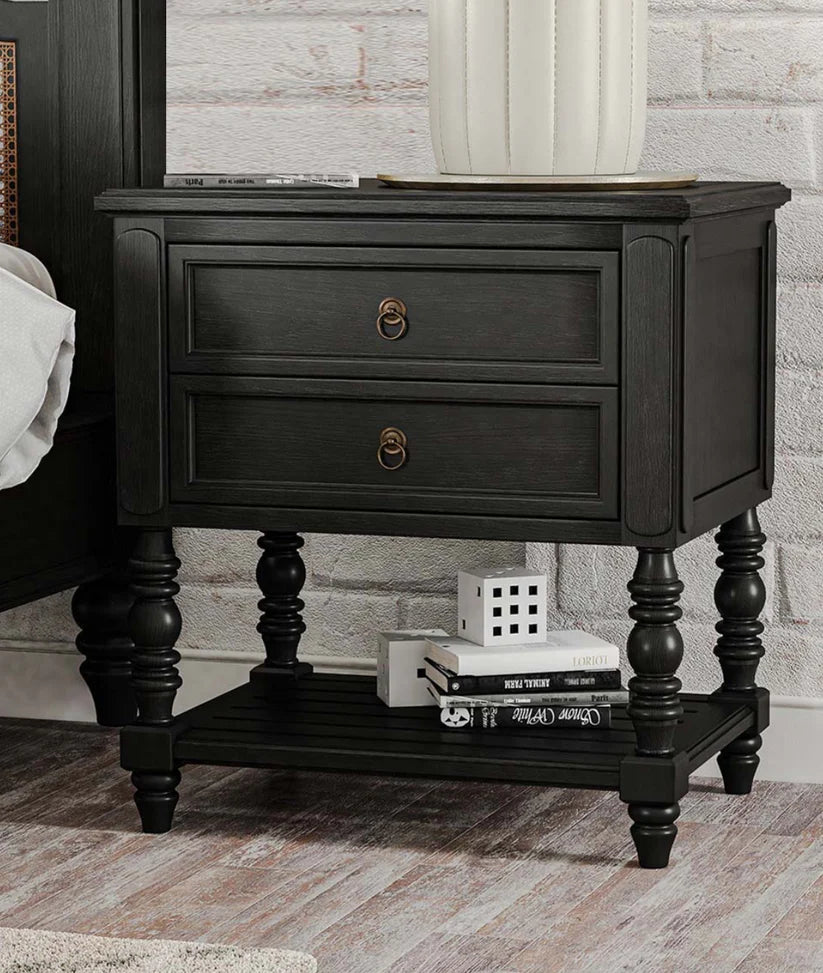matt black finish bedside