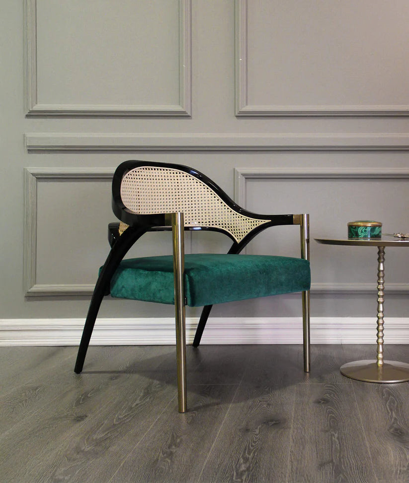 matte black accent chair