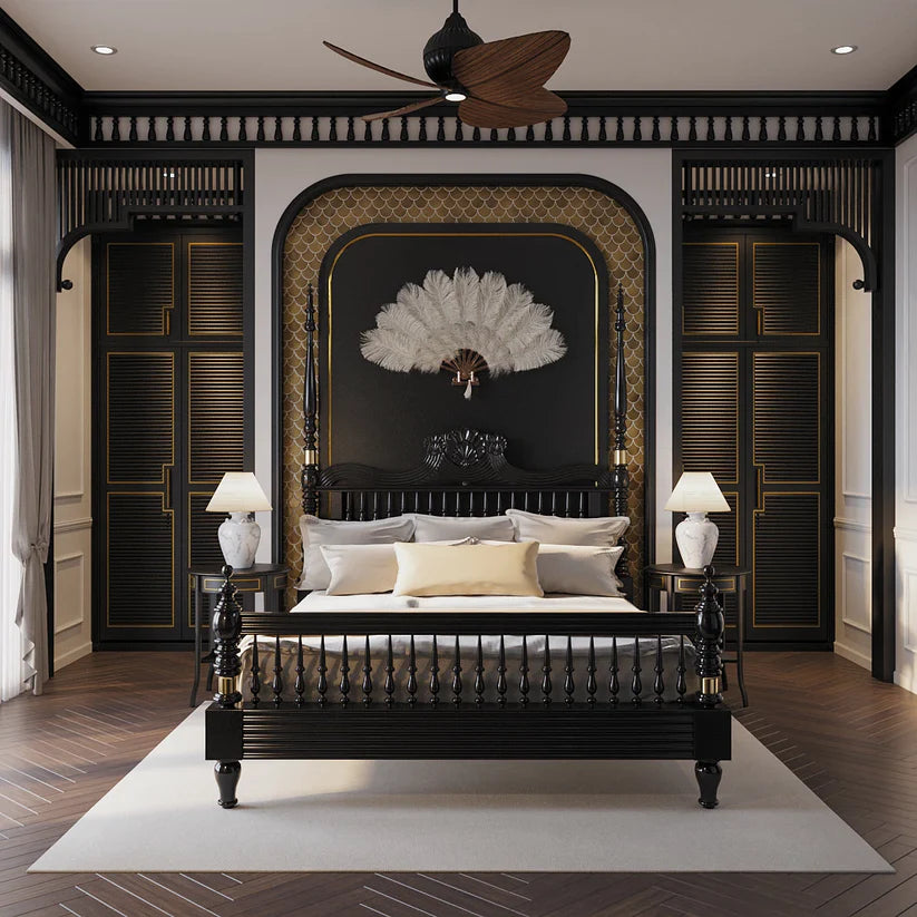  matte black poster bed