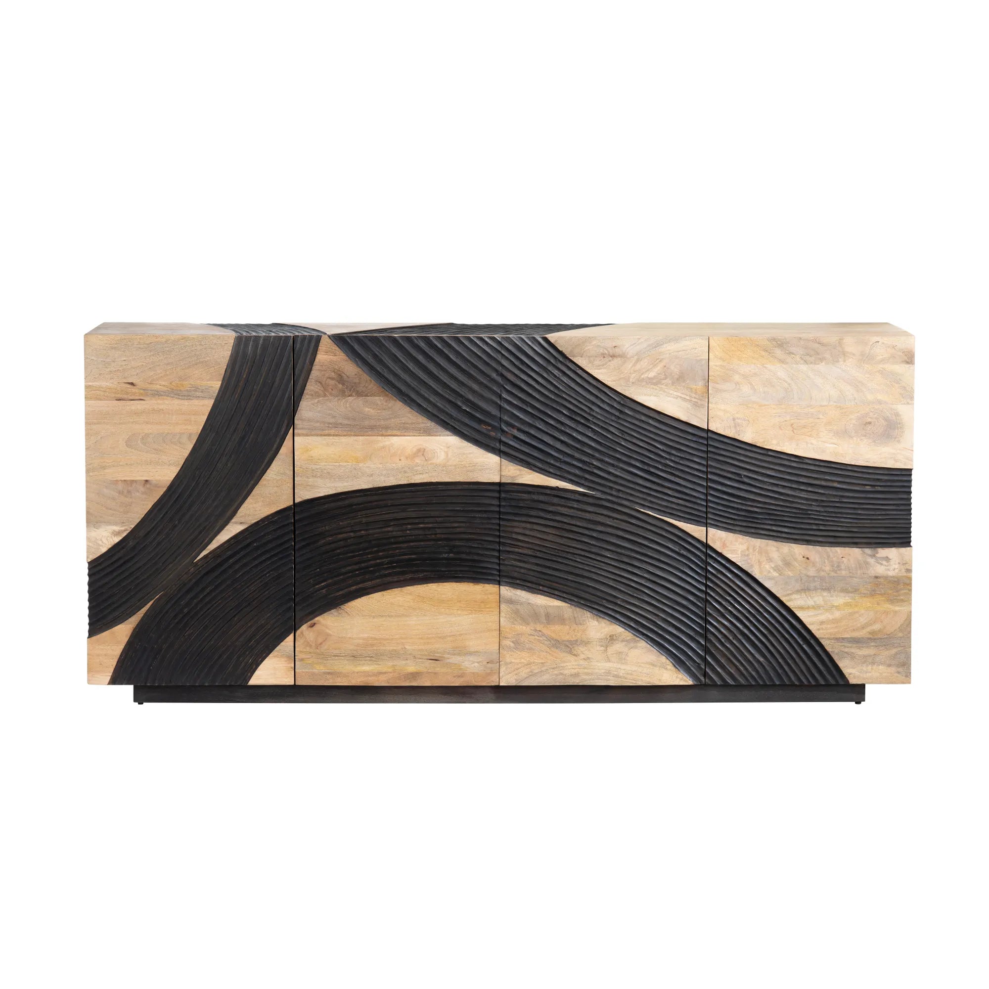  matte ribbed black sideboard