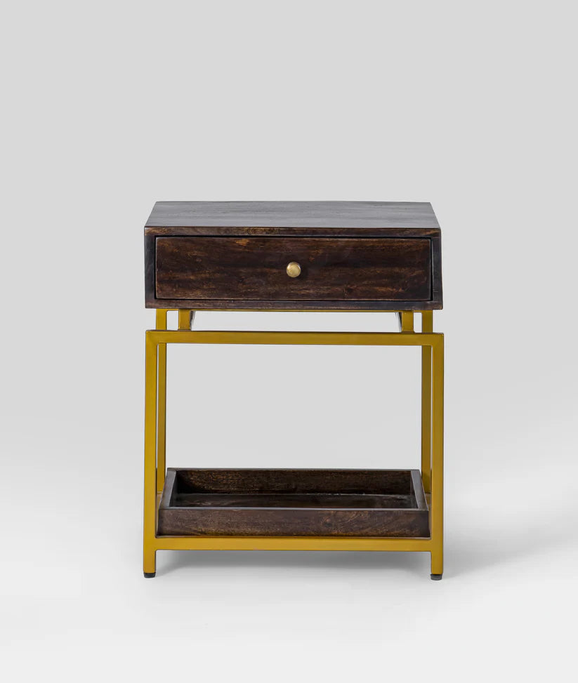 mid-century sheesham bedside