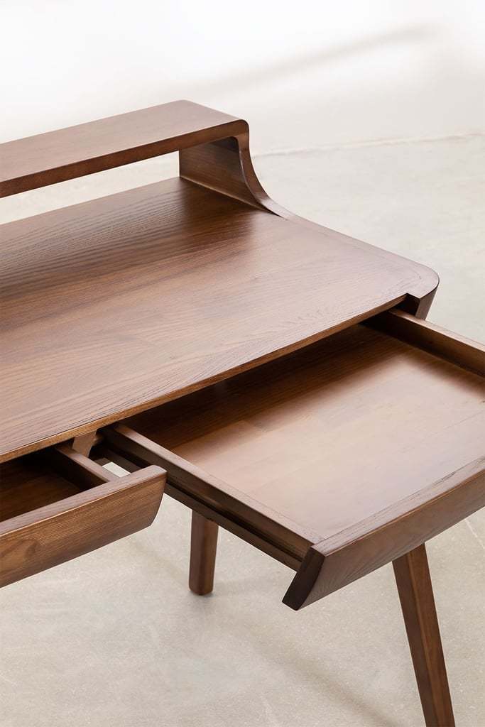 minimal walnut finish desk