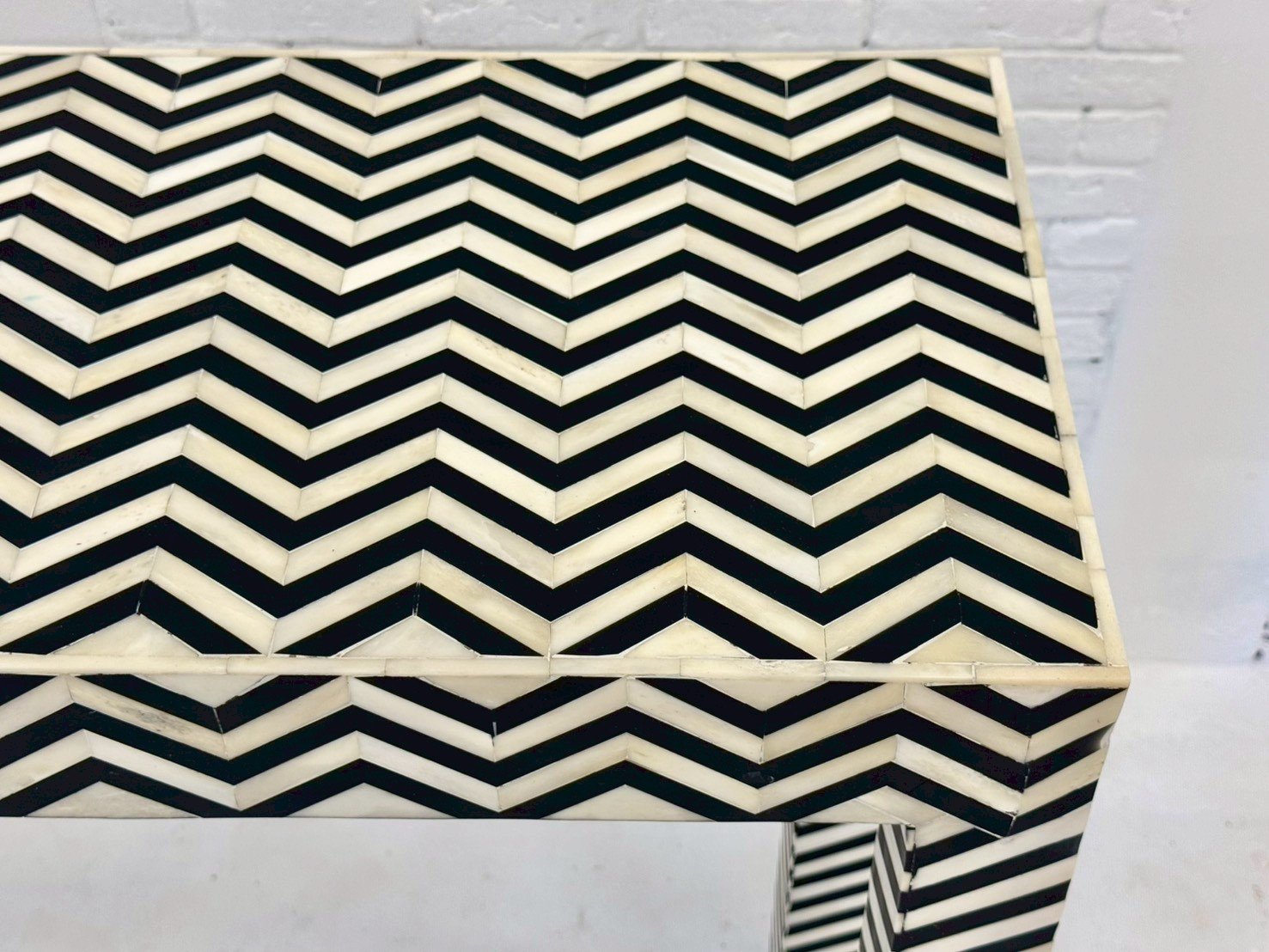 Modern Bone Inlay Console Table – Designer Console Table with Chevron Pattern W96 x D35 x H82 cm - RIVO HOMES