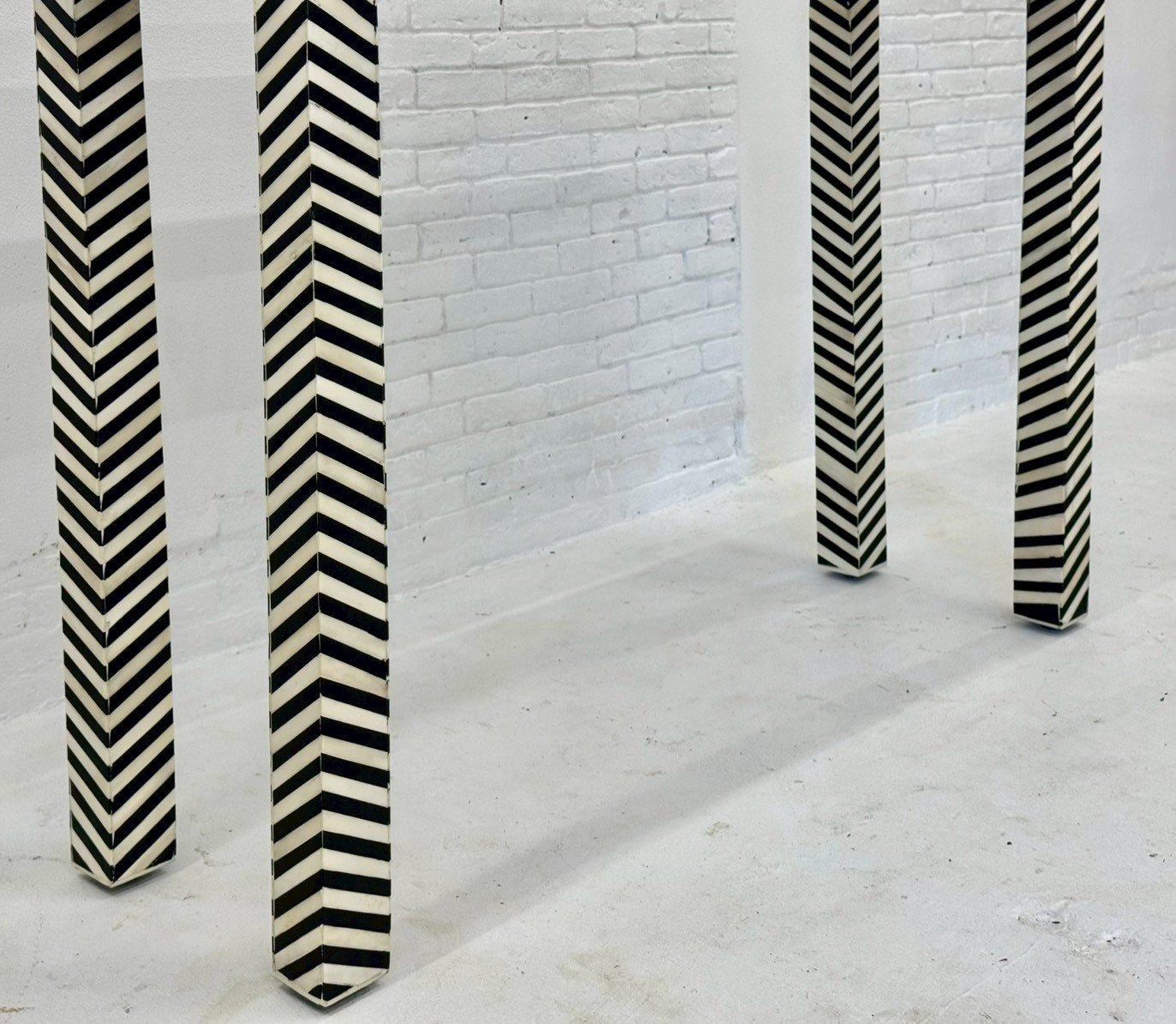 Modern Bone Inlay Console Table – Designer Console Table with Chevron Pattern W96 x D35 x H82 cm - RIVO HOMES