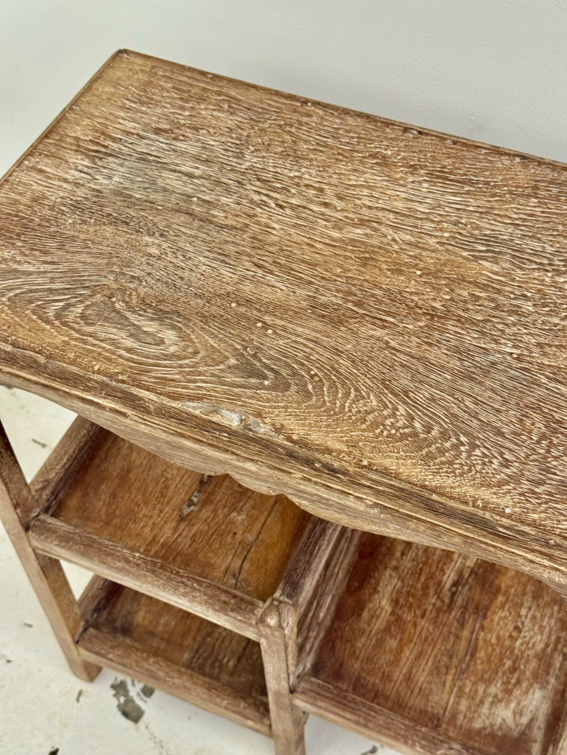 Multi-Level Storage Side Table – Multi Level Side Table with Tiered Shelves and Rustic Finish W60 x D35 x H70 cm - RIVO HOMES