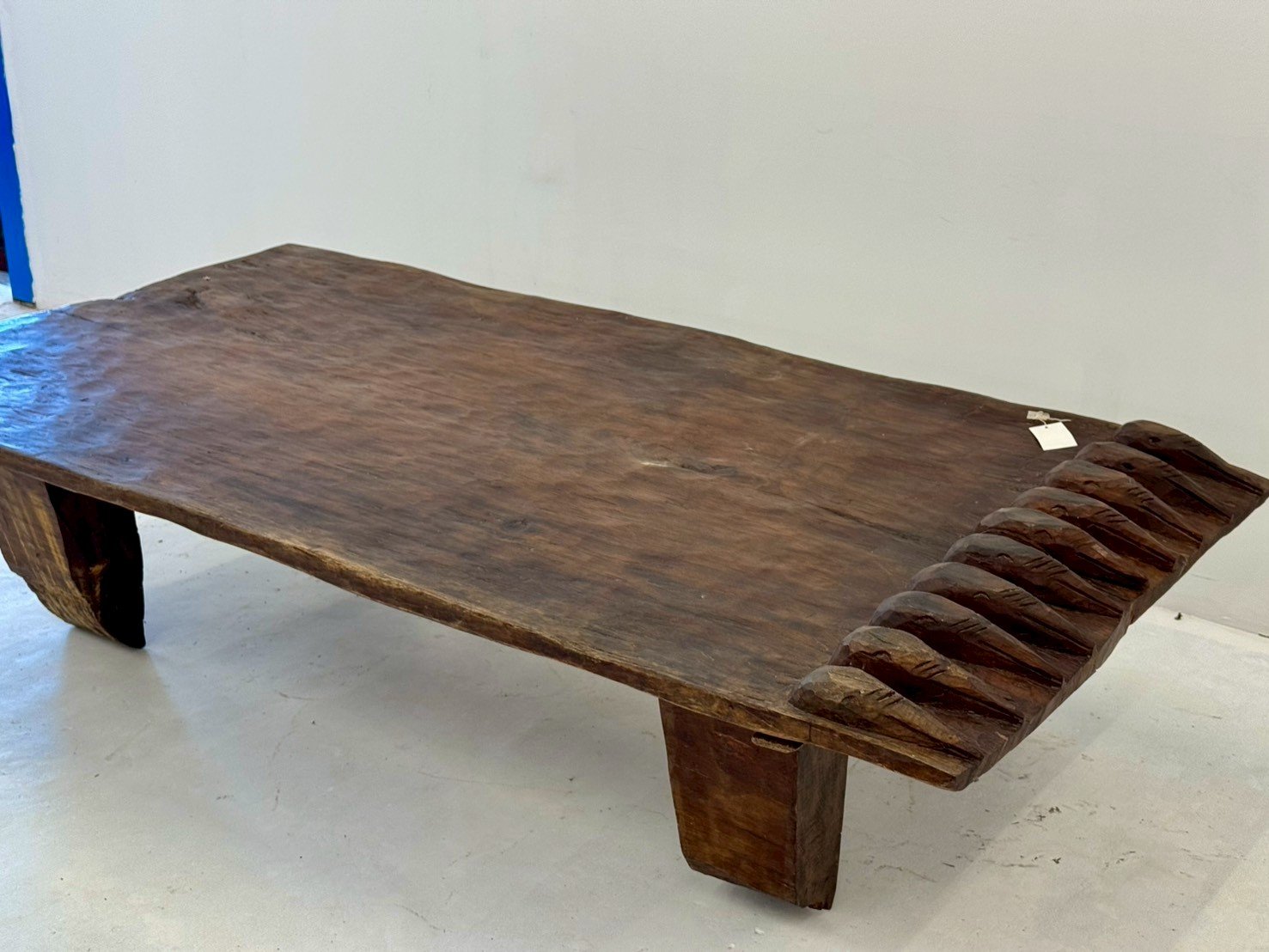 Mythical Carved Center Table – Antique Center Table with Hand-Carved Naga Motifs W228 x D117 x H59 cm - RIVO HOMES