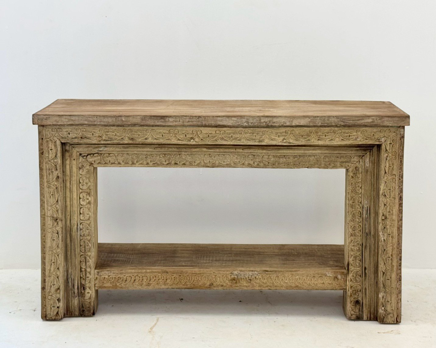 Nasareth Console Table – Rustic Style Console Table with Distressed Wood FinishW153 x D37 x H90 cm - RIVO HOMES