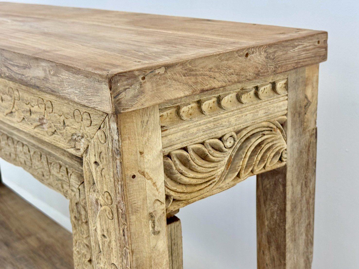 Nasareth Console Table – Rustic Style Console Table with Distressed Wood FinishW153 x D37 x H90 cm - RIVO HOMES