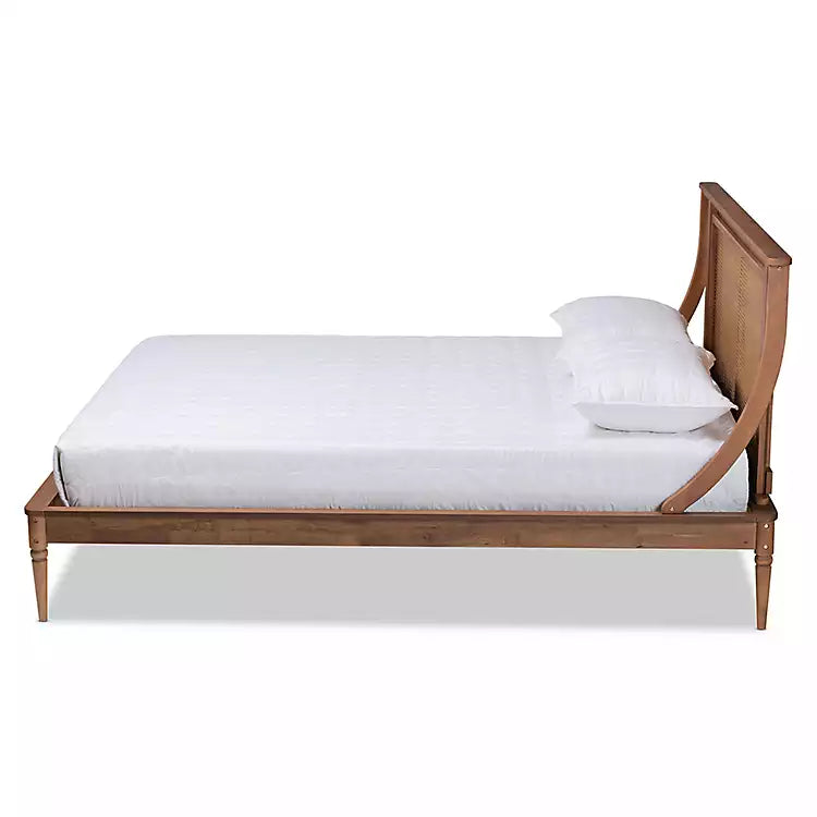 natural finish cane bed