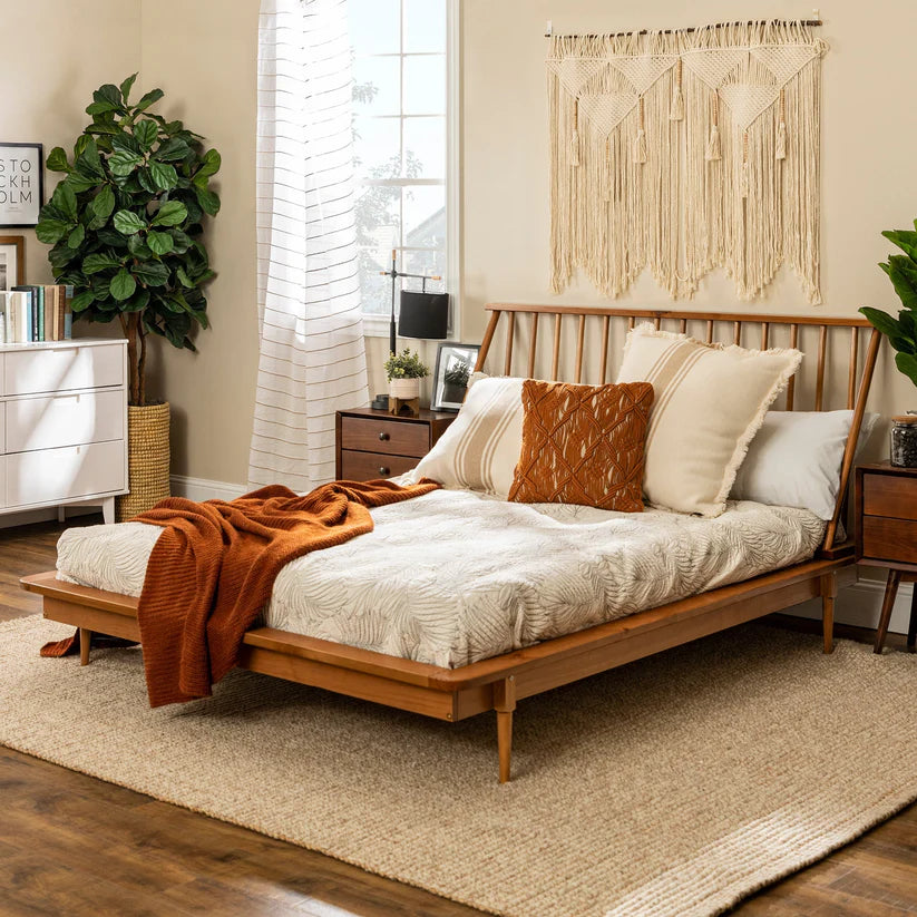 natural finish contemporary bed