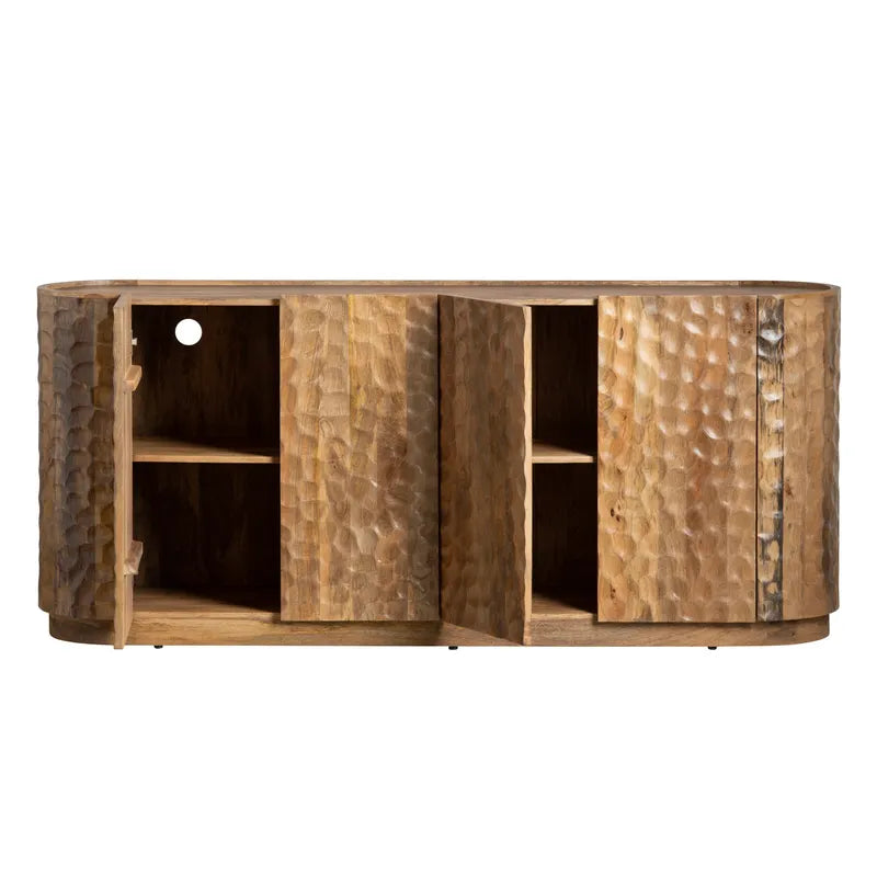 natural finish rounded sideboard