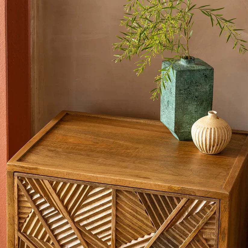 natural finish side table