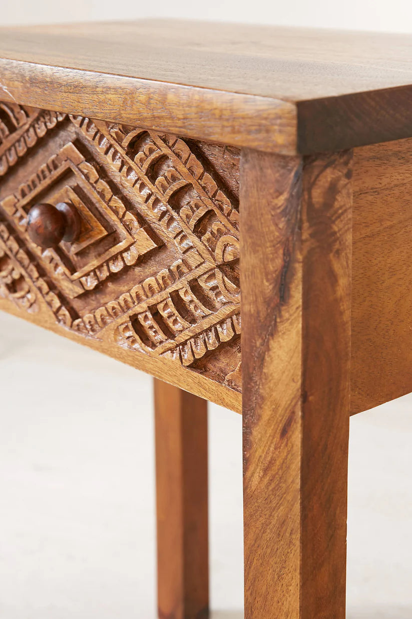  natural mango wood bedside table