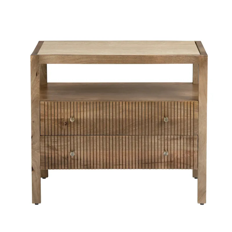 natural mango wood nightstand
