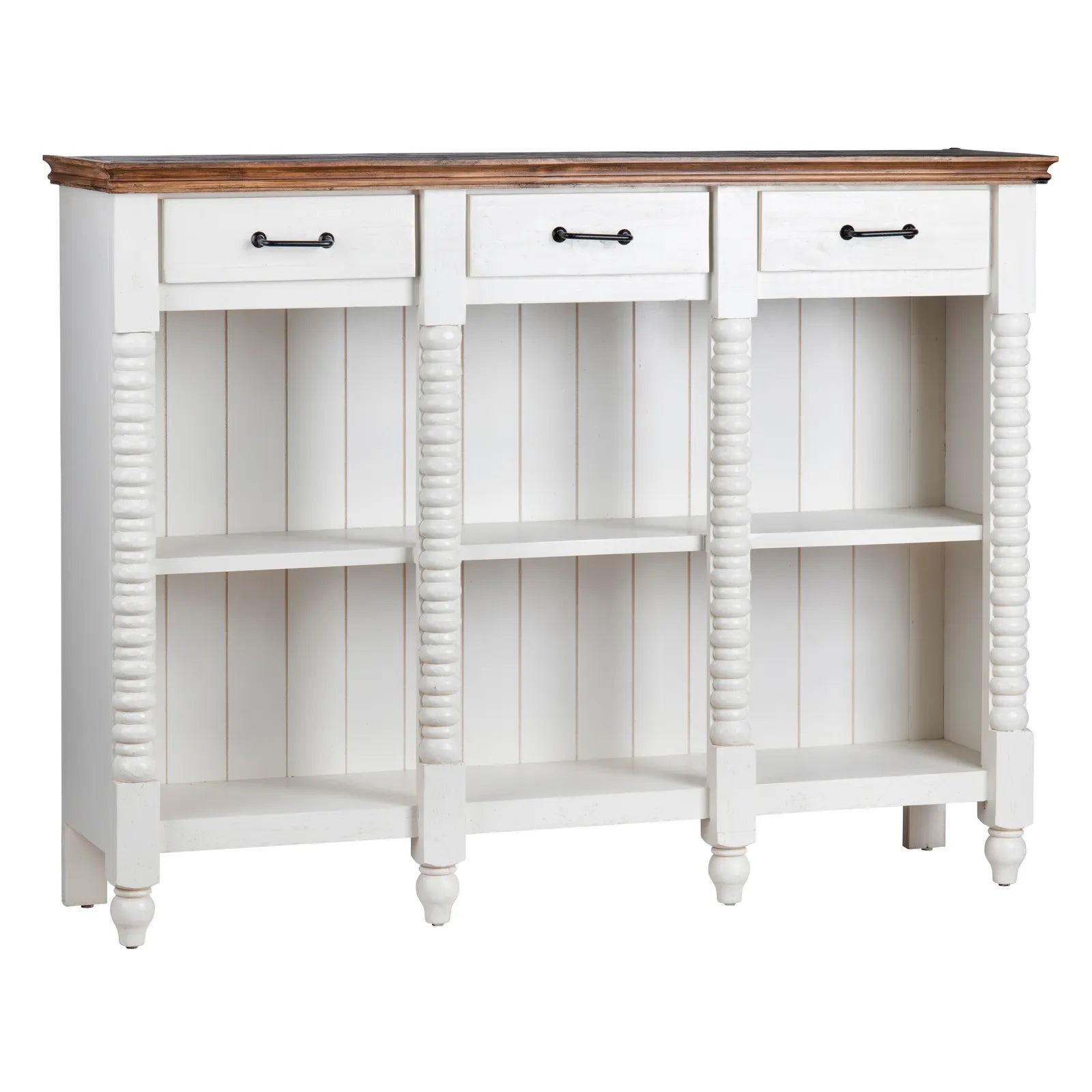 open shelf wooden sideboard