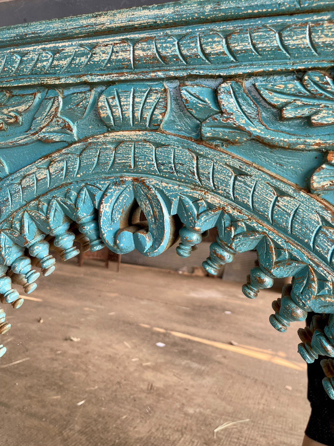 oval carved mirror