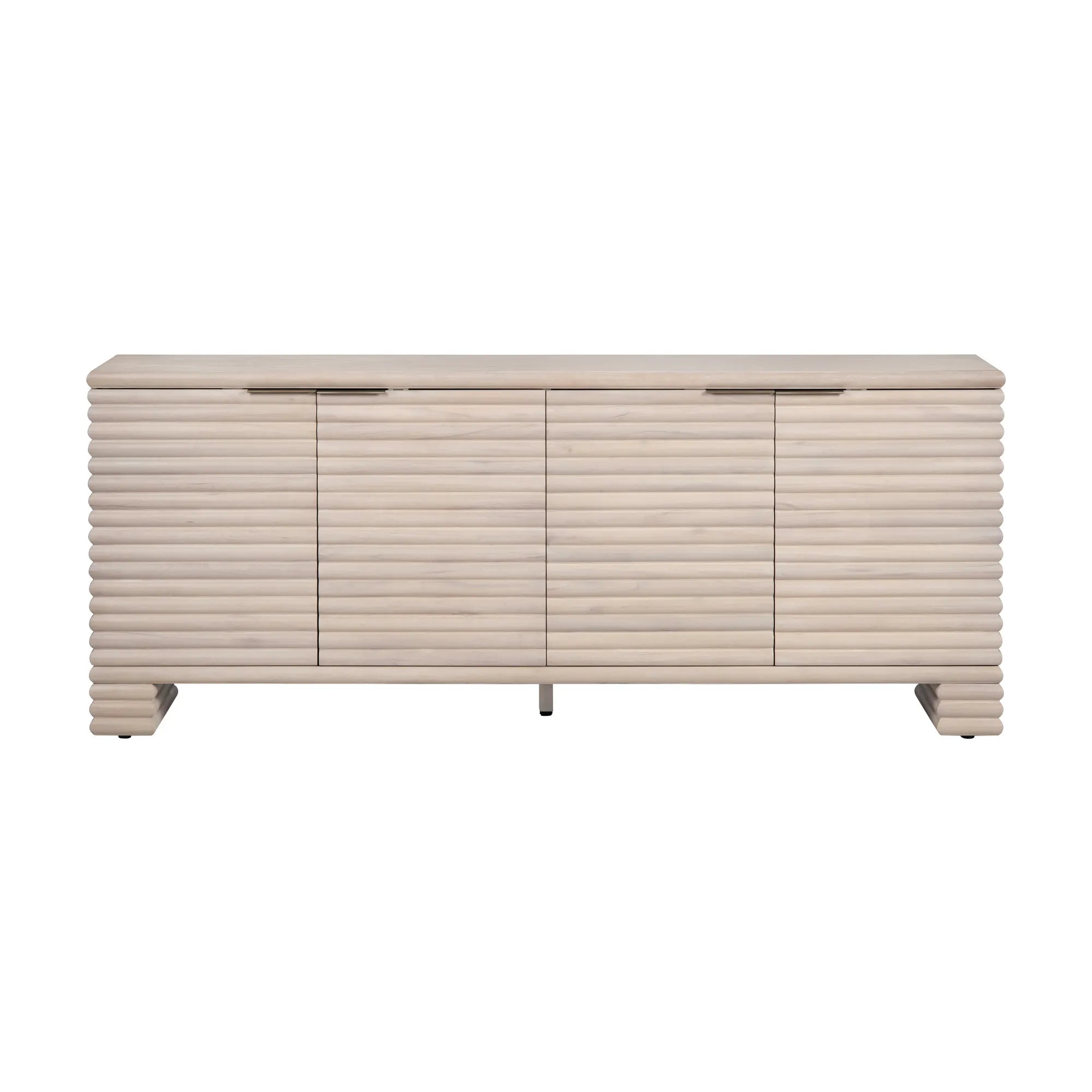 painted mango wood media console