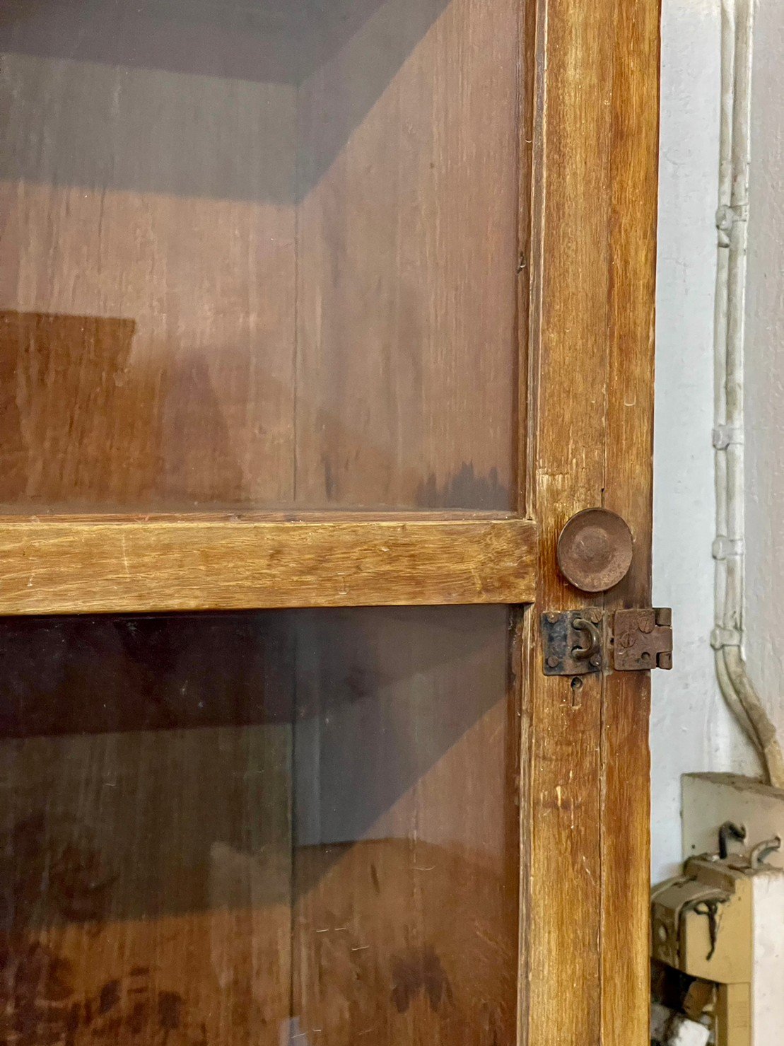 Paneled Frame Glass Door Bedside Cabinet – Glass Bedside Storage Cabinet in Solid Wood W52 x D38 xH86 cm - RIVO HOMES