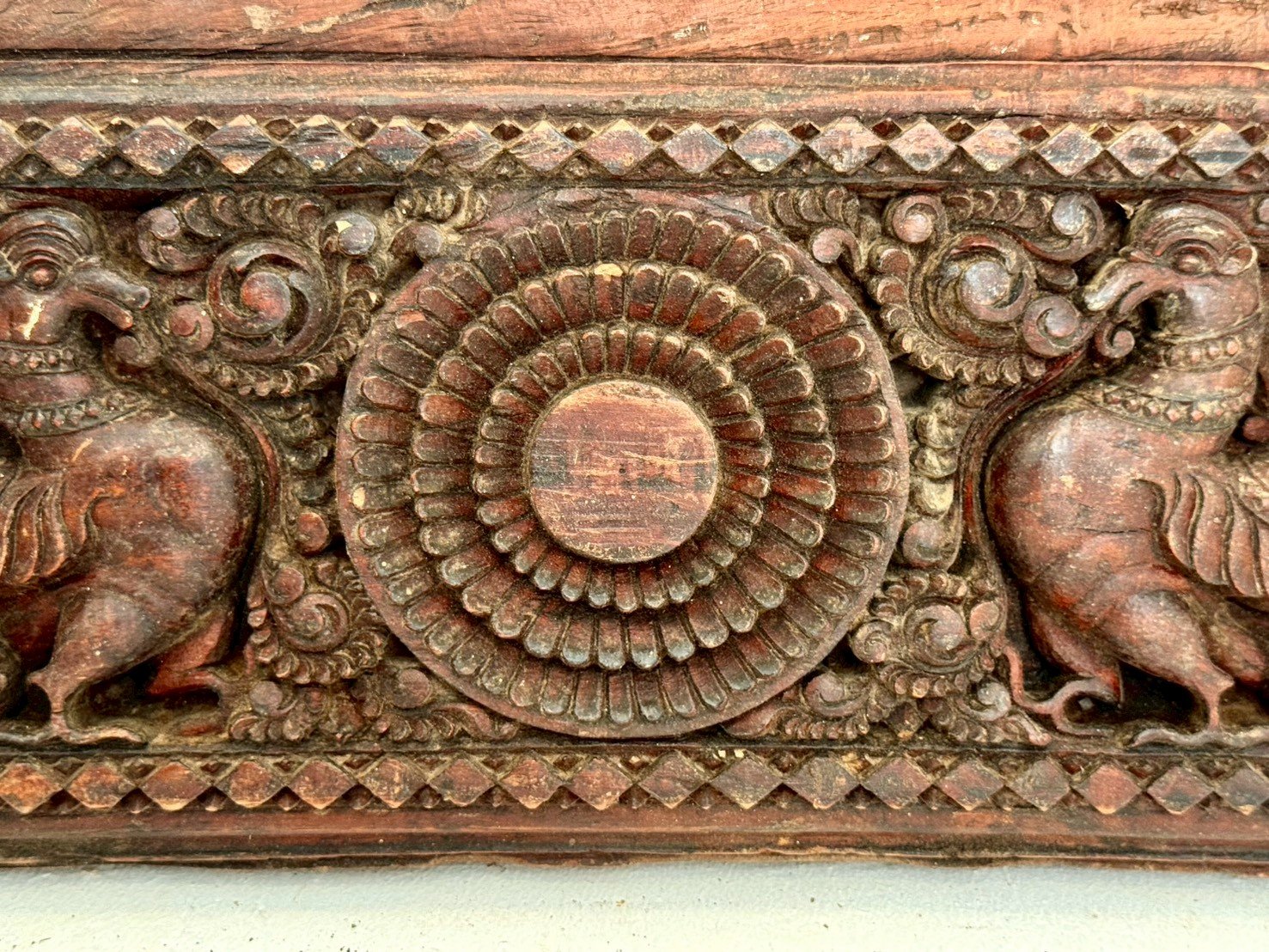  peacock motif panel