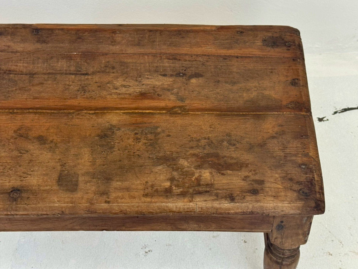 Plain Solid Wood Bench – Rustic Wooden Plain Bench for Home W190 x D42 x H43 cm - RIVO HOMES