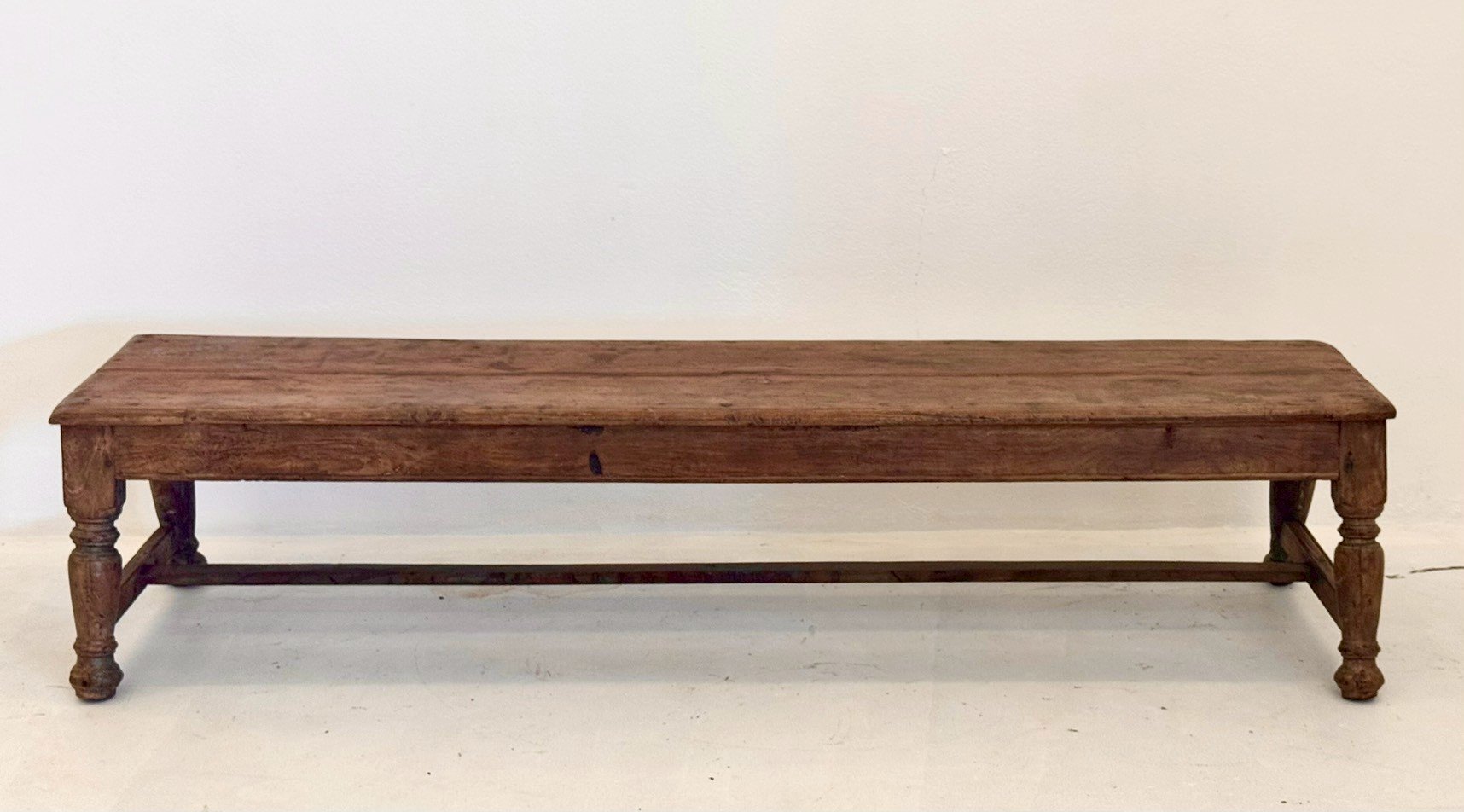 Plain Solid Wood Bench – Rustic Wooden Plain Bench for Home W190 x D42 x H43 cm - RIVO HOMES