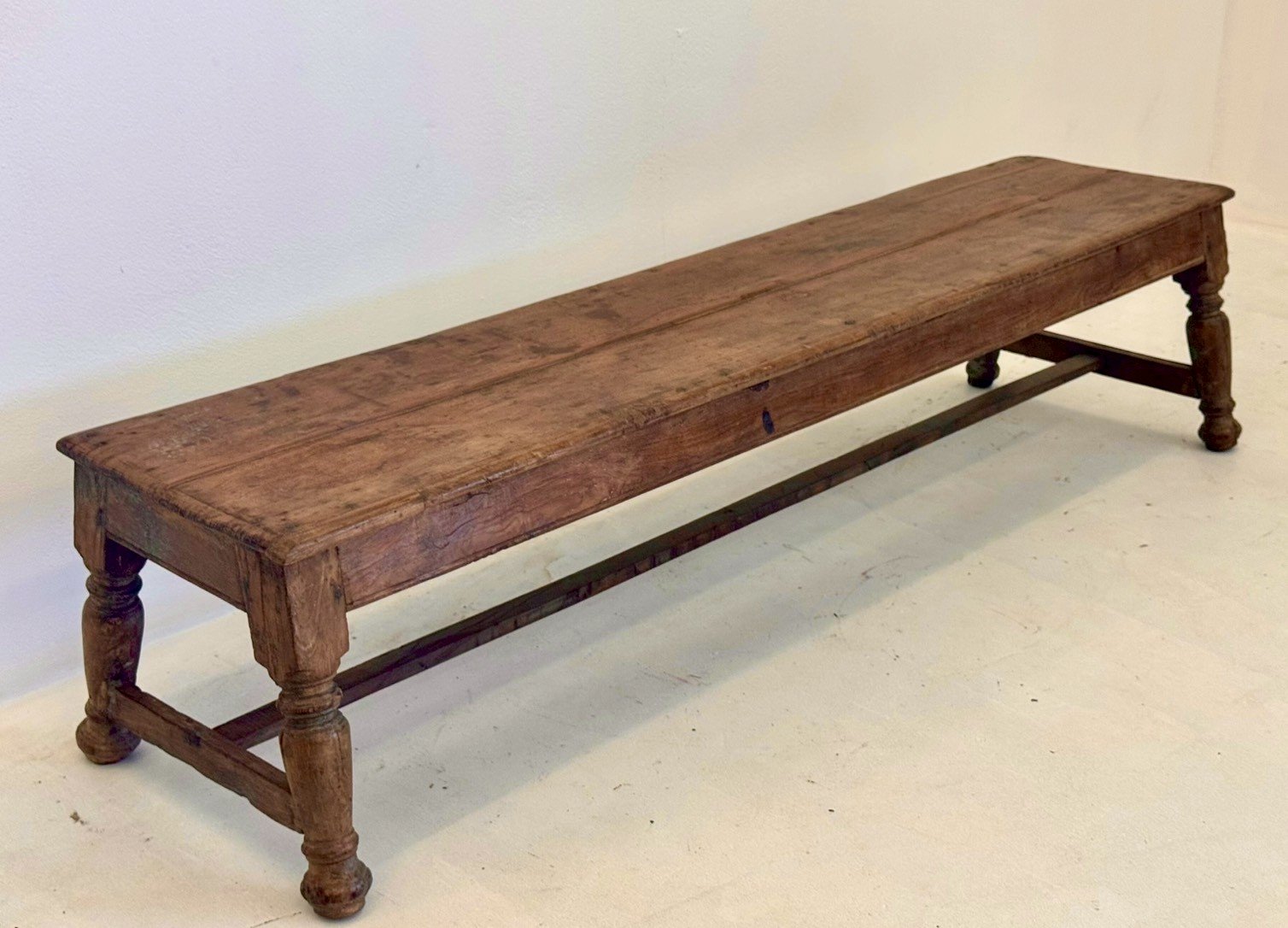 Plain Solid Wood Bench – Rustic Wooden Plain Bench for Home W190 x D42 x H43 cm - RIVO HOMES