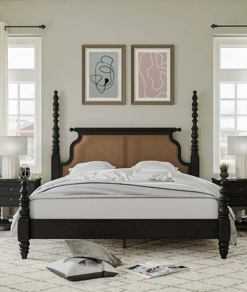 rattan back poster bed