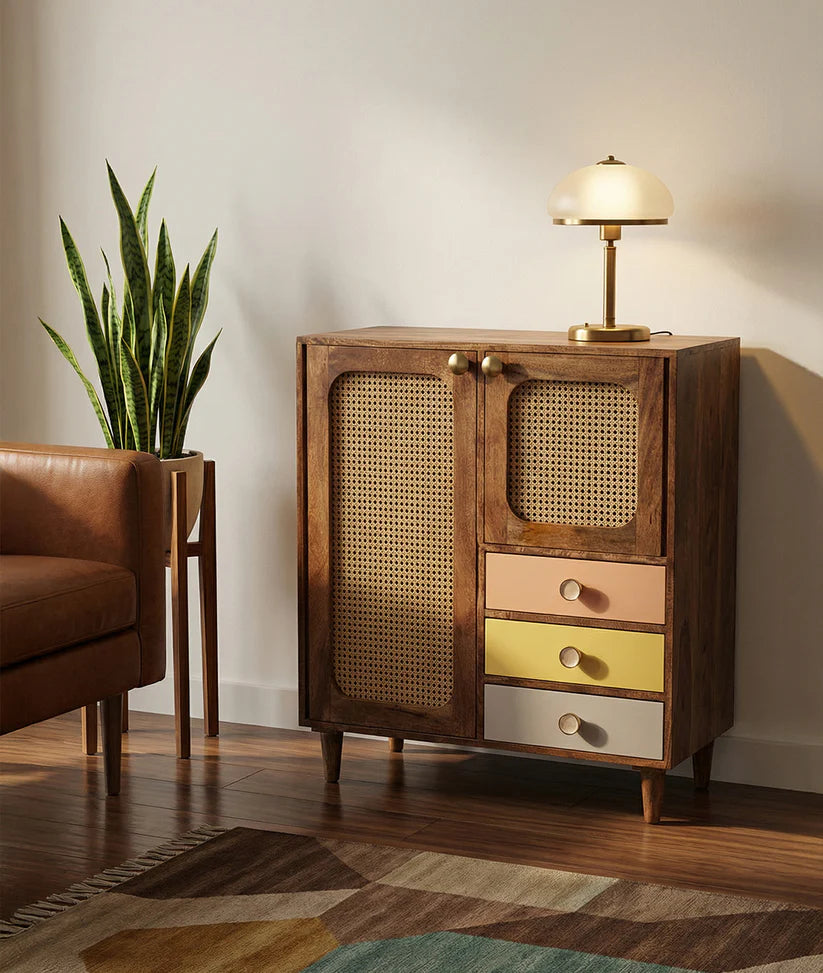 rattan mini wardrobe