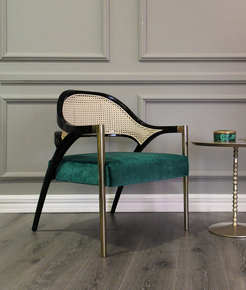 rattan seat armchair