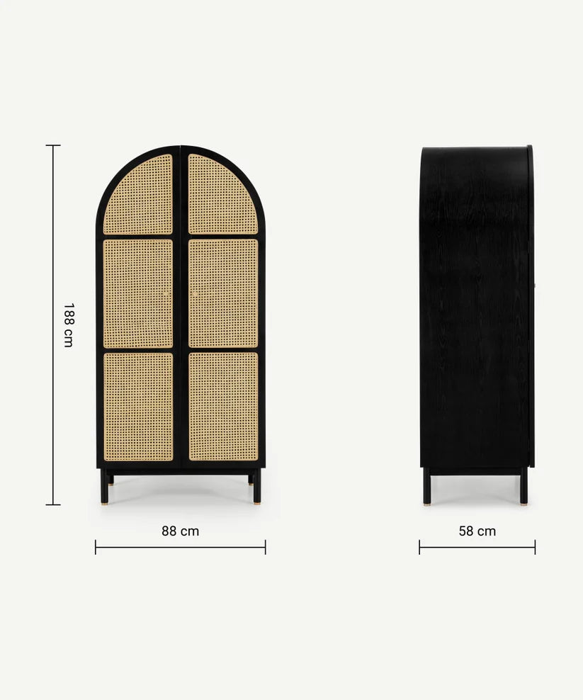 rattan wardrobe black