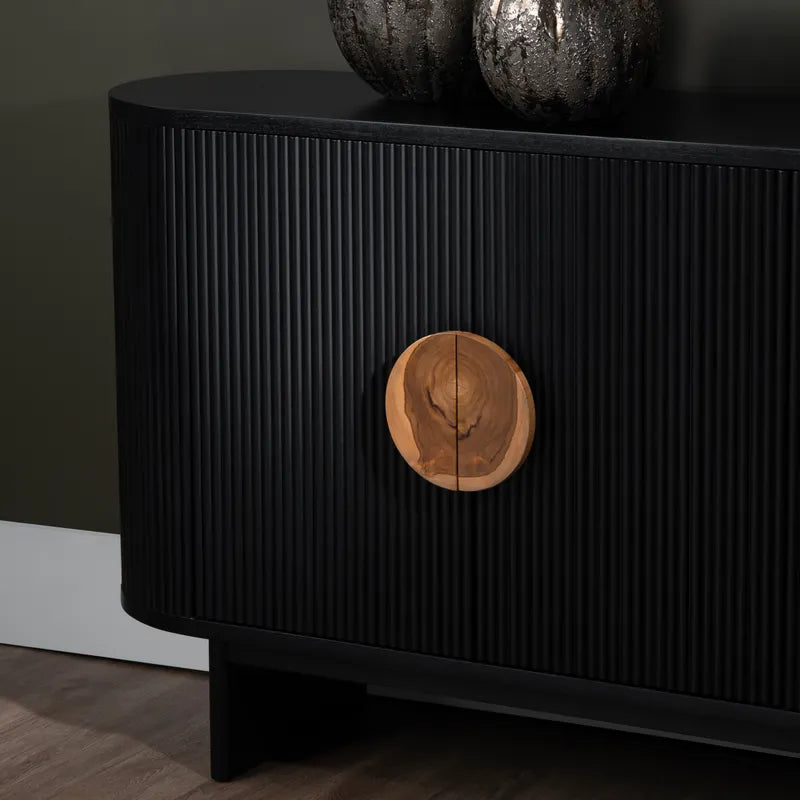 ridge pattern mango wood buffet