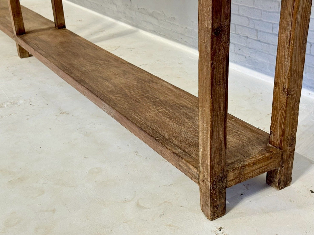Sandook Two Storage Box Console Table – Console Table with Trunk Style and Rustic Finish W354 x D28 x H91 cm - RIVO HOMES