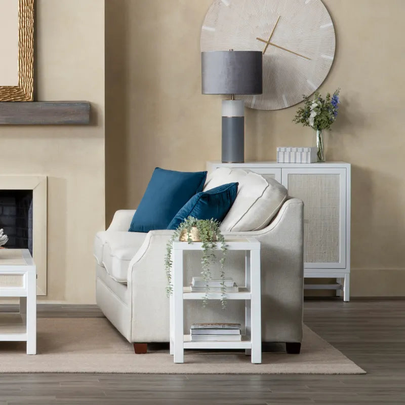 sandstone rattan side table