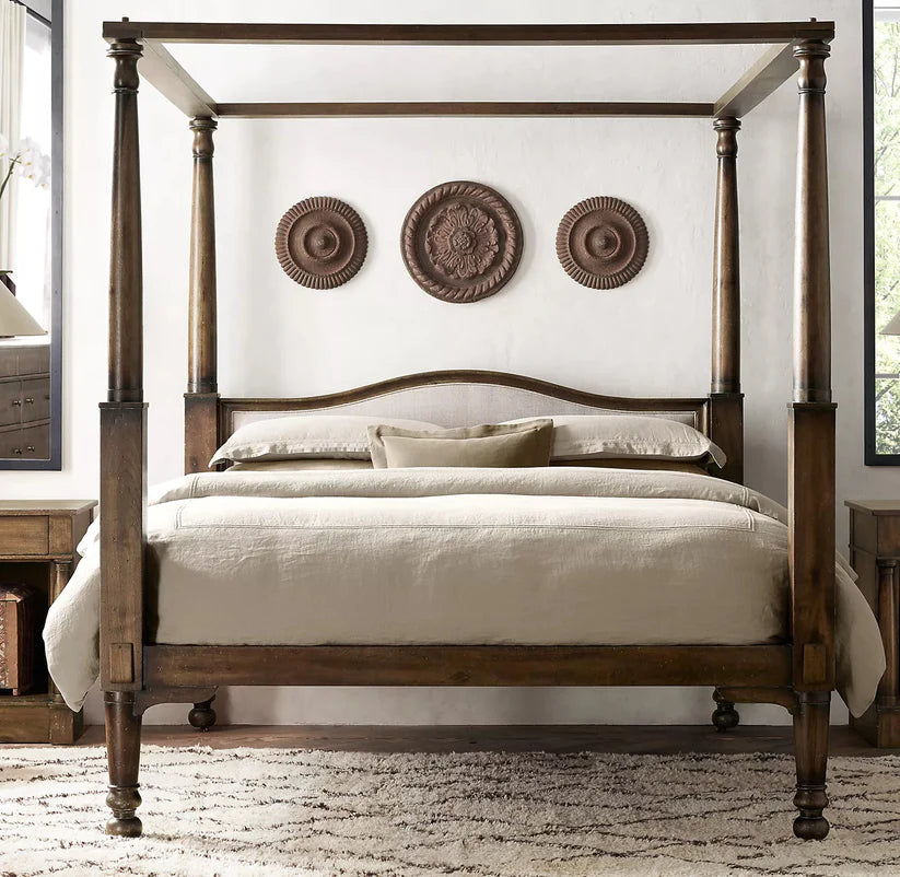 sheesham fretwork poster bed