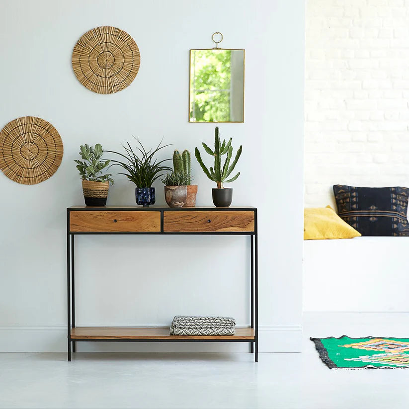  sheesham iron console table