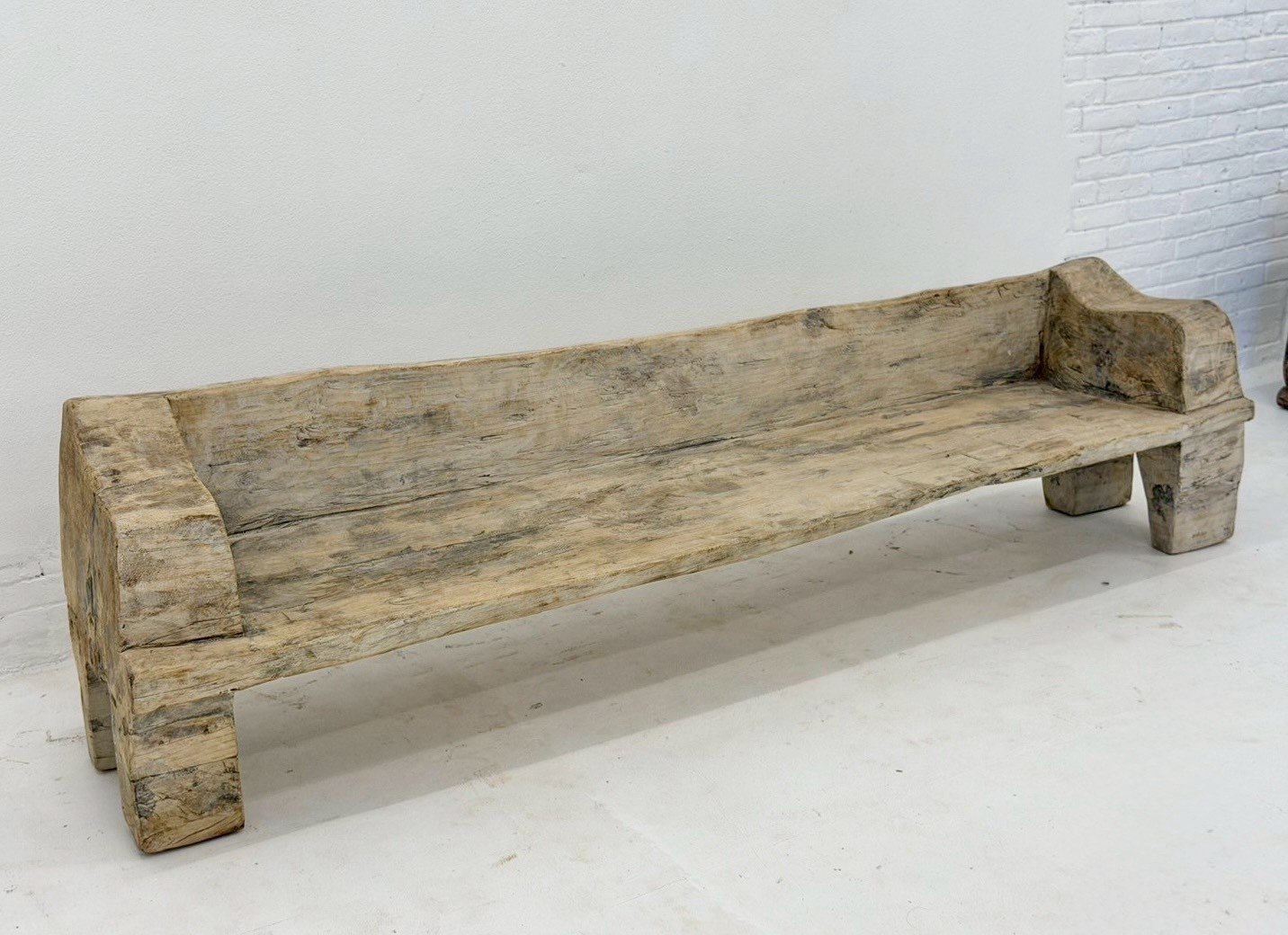 Short Legged Bench – Rustic New Design Bench with Solid Wood Construction W169 x D38 x H45 cm - RIVO HOMES