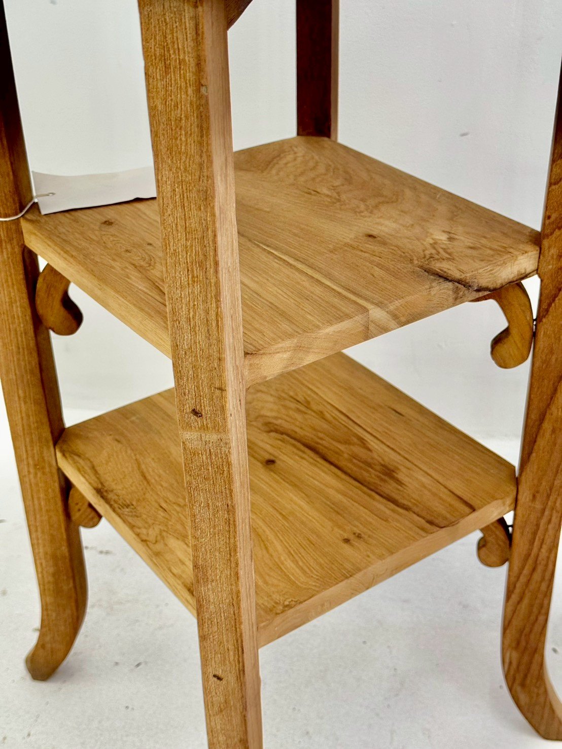 Side Table Set Of 2 – Teak Wood Side Table Set with Shelves W34 x D34 x H63 cm - RIVO HOMES