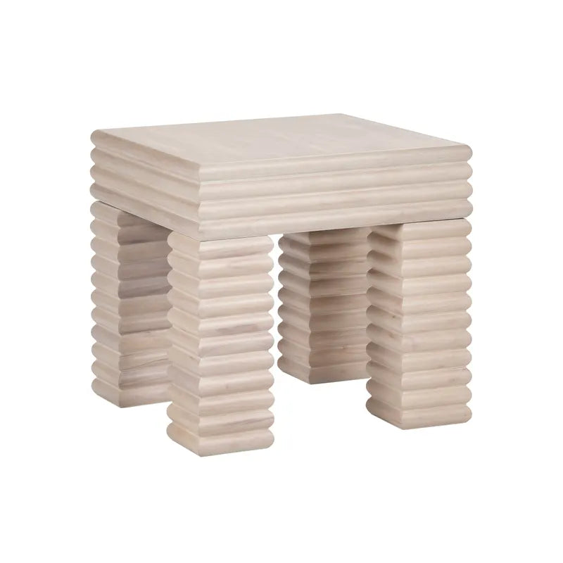 slatted square side table