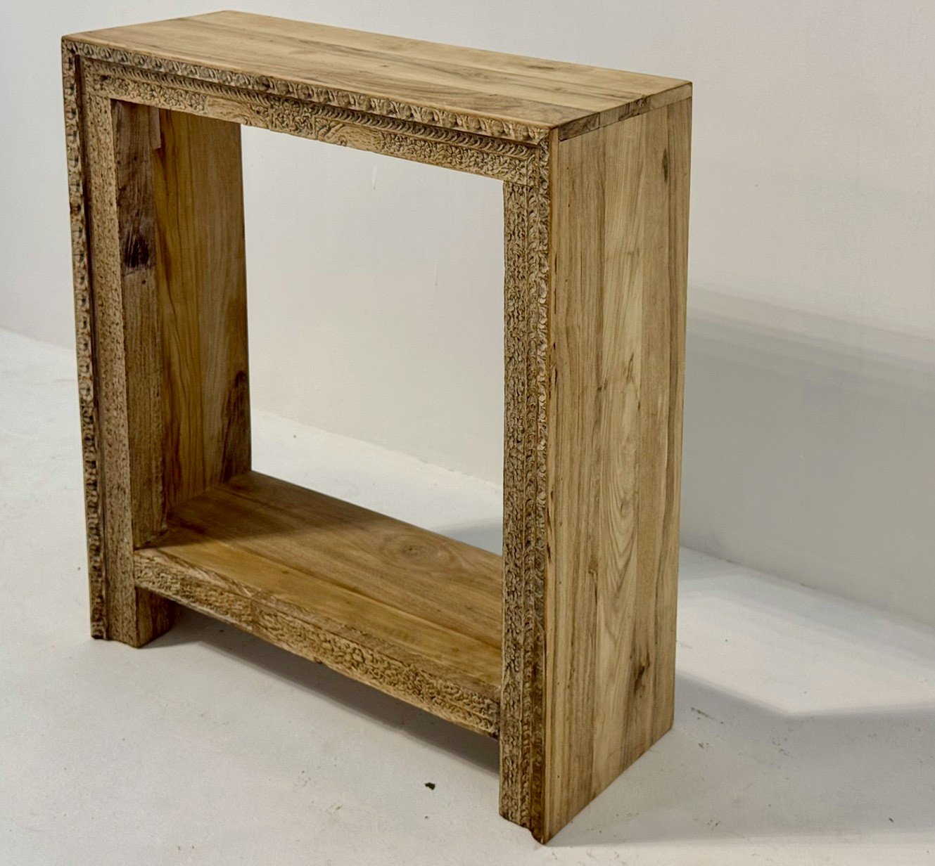 Small Console Table – Simple Console with Rustic Two-Level Design W78 x D30 x H87 cm - RIVO HOMES
