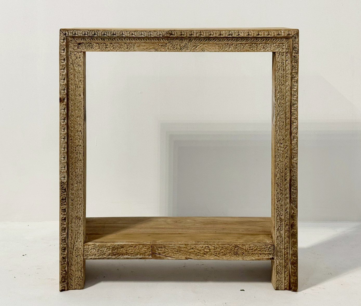 Small Console Table – Simple Console with Rustic Two-Level Design W78 x D30 x H87 cm - RIVO HOMES