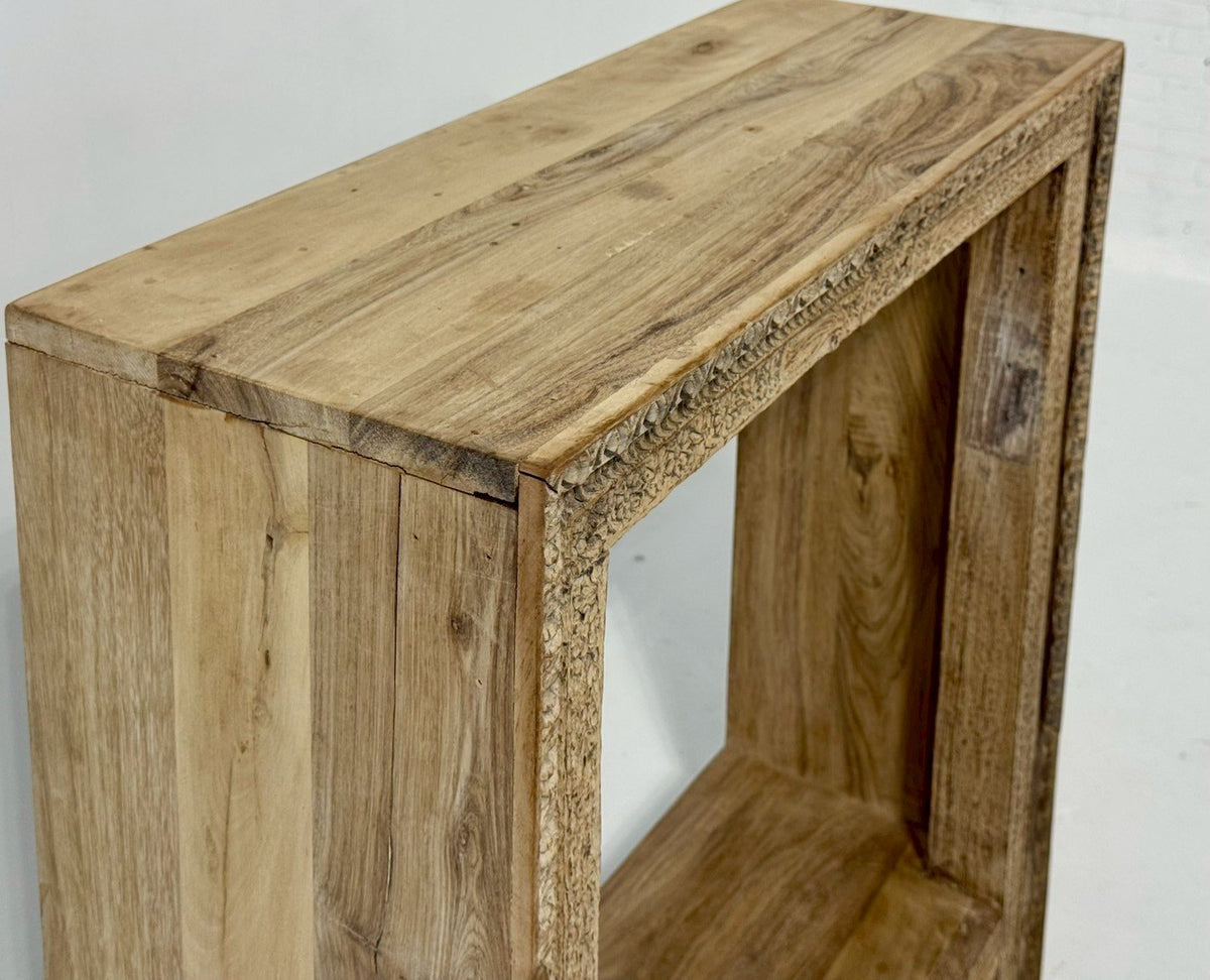 Small Console Table – Simple Console with Rustic Two-Level Design W78 x D30 x H87 cm - RIVO HOMES